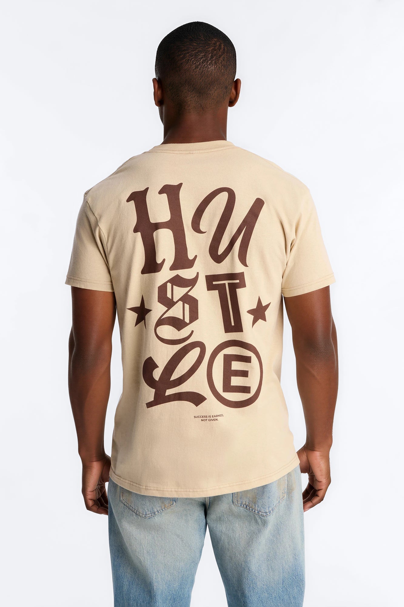 Hustle Mindset Oversized Short Sleeve Tee - Sand