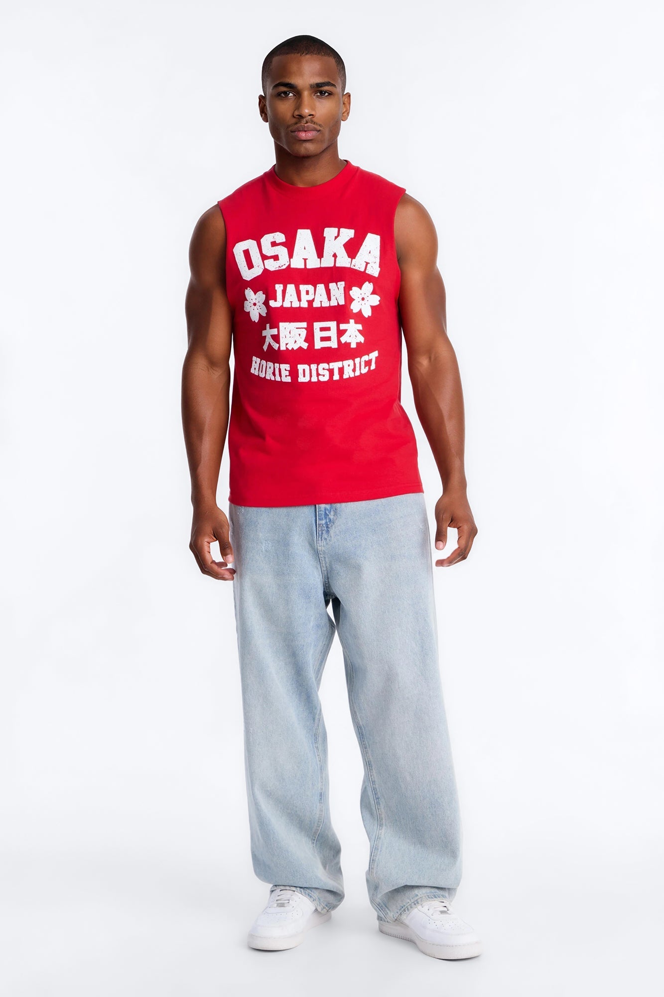 Osaka Japan Muscle Tee - Red