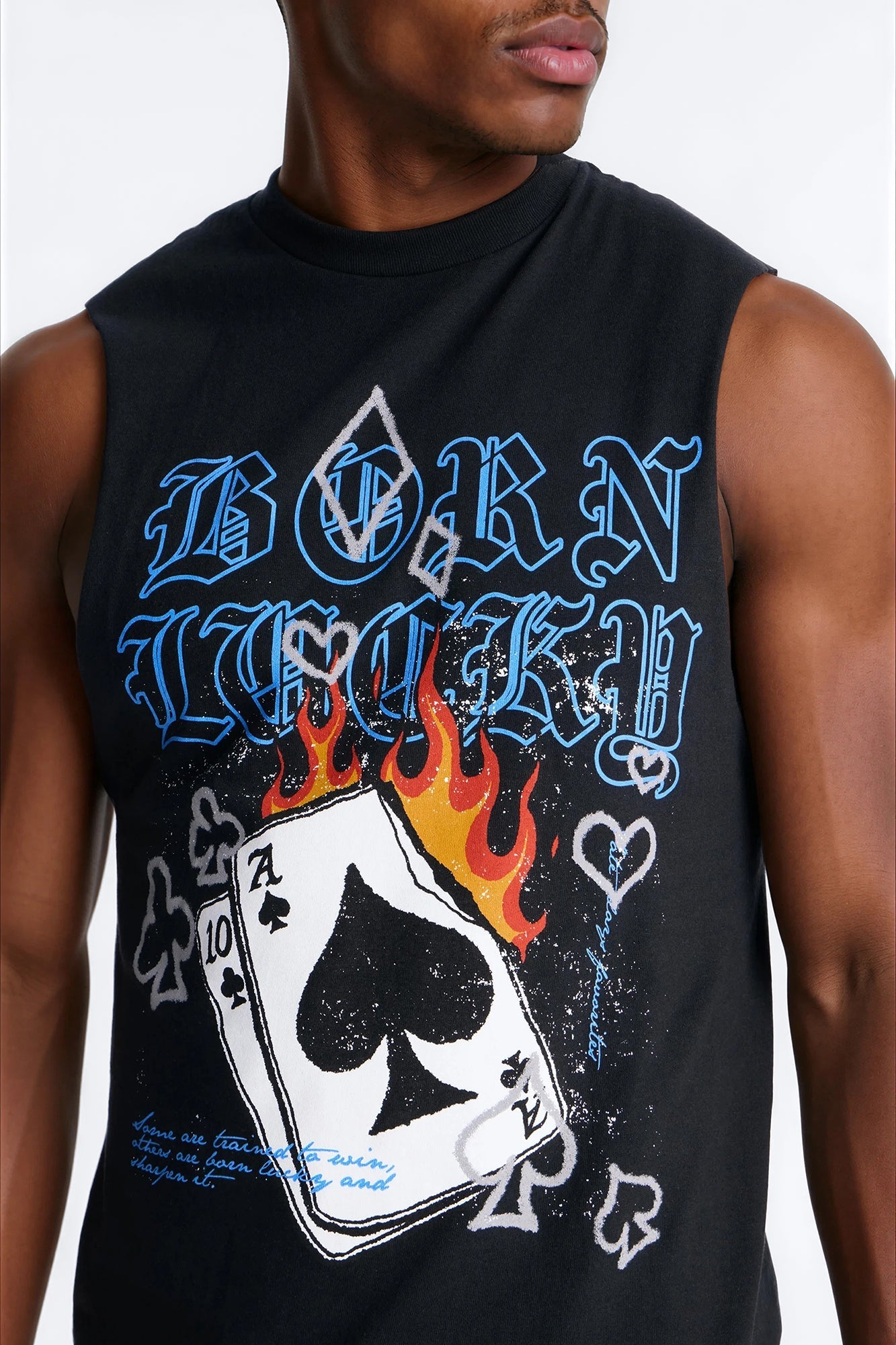 Born Lucky Muscle Tee - Black
