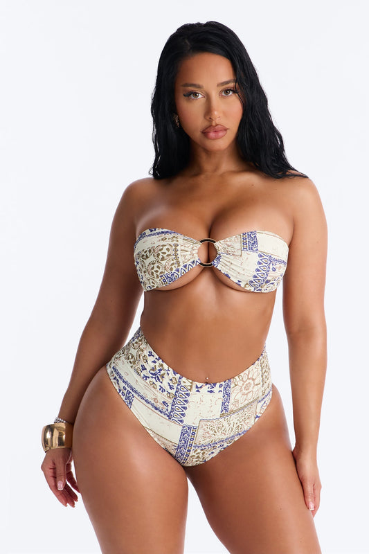 Around Me 2pc Bandeau Bikini - Ivory/combo NEWFASHIONEDGE