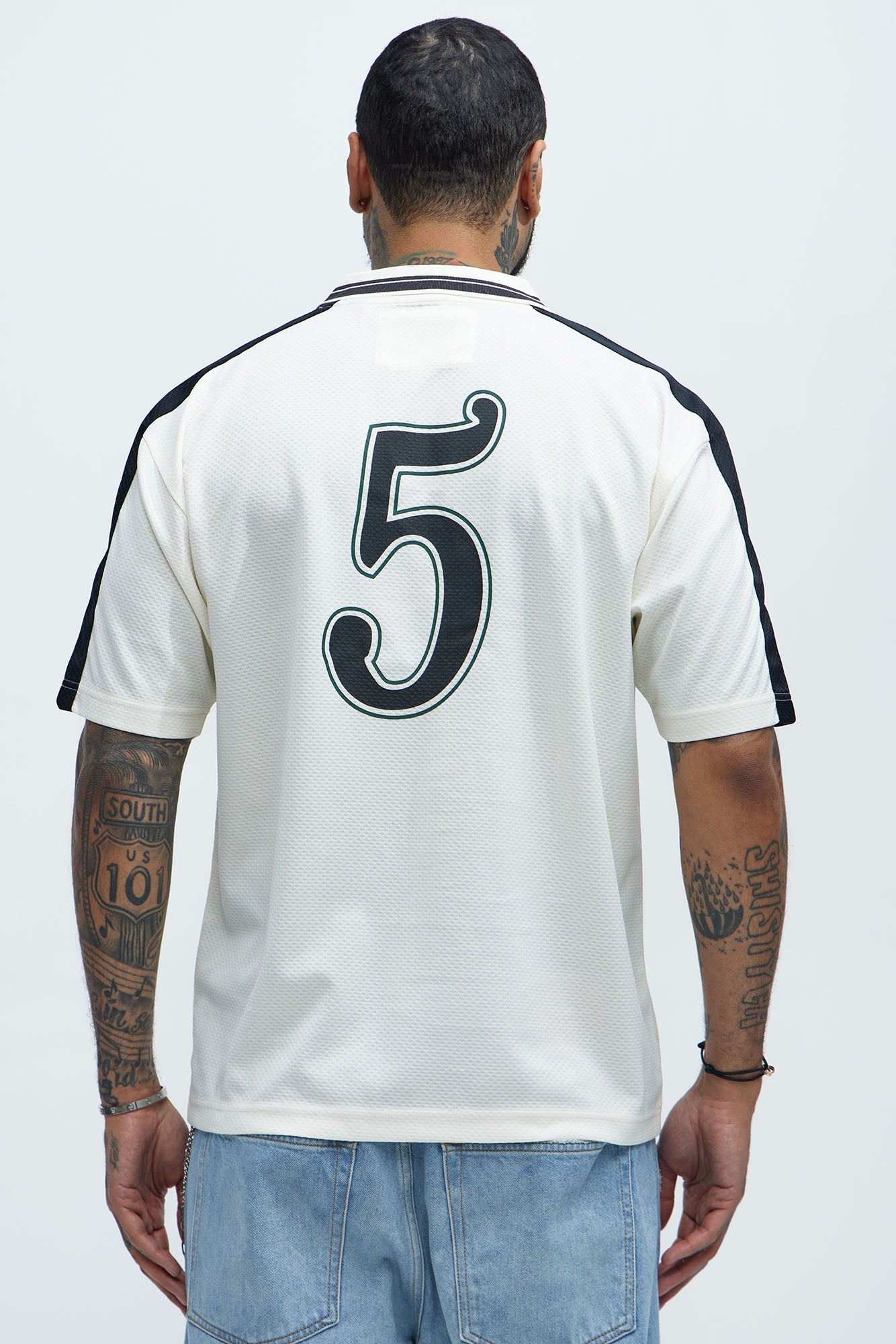 Saints Social Johnny Collar Soccer Jersey - Off White