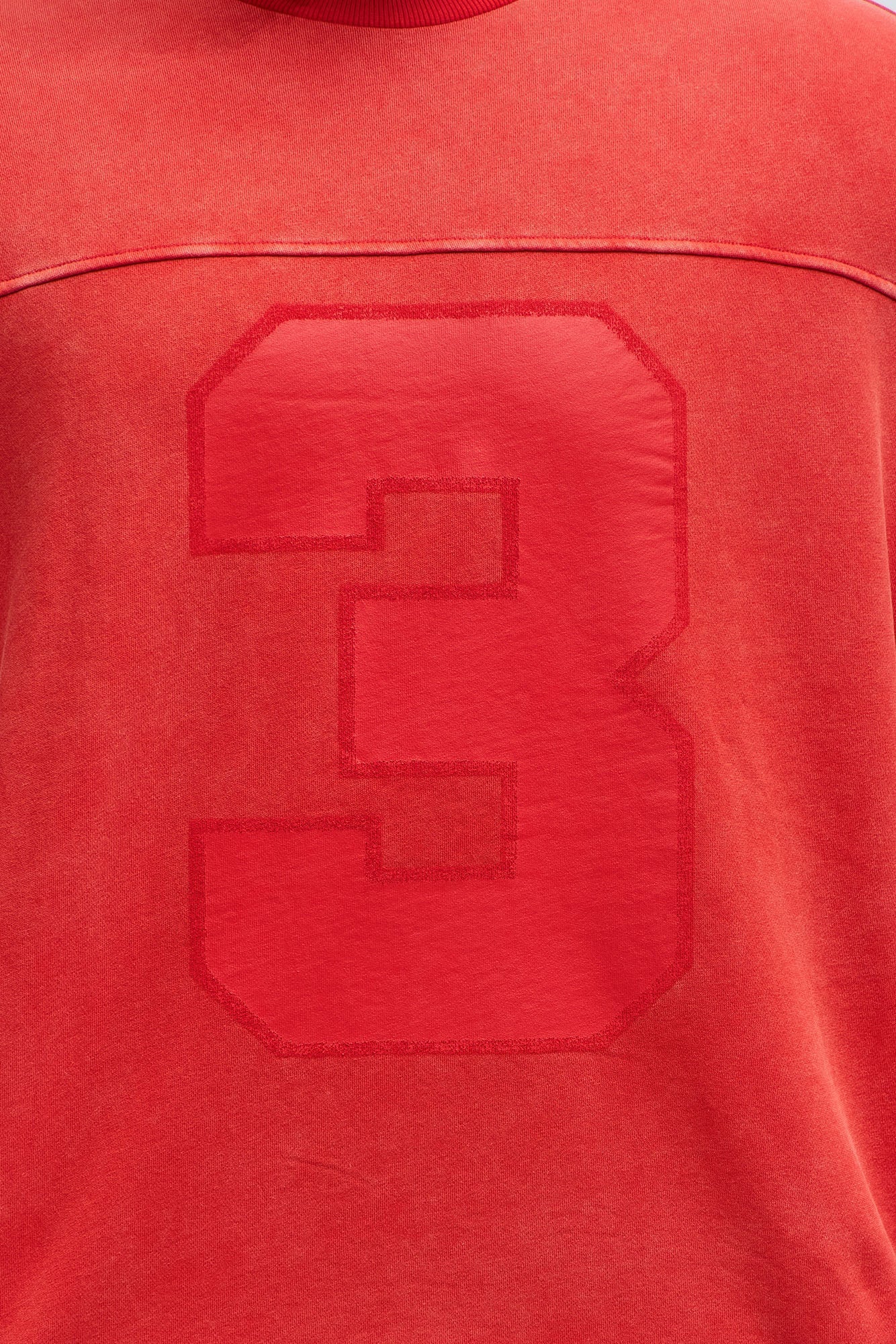 Kyle Long Sleeve Oversized Tee - Red