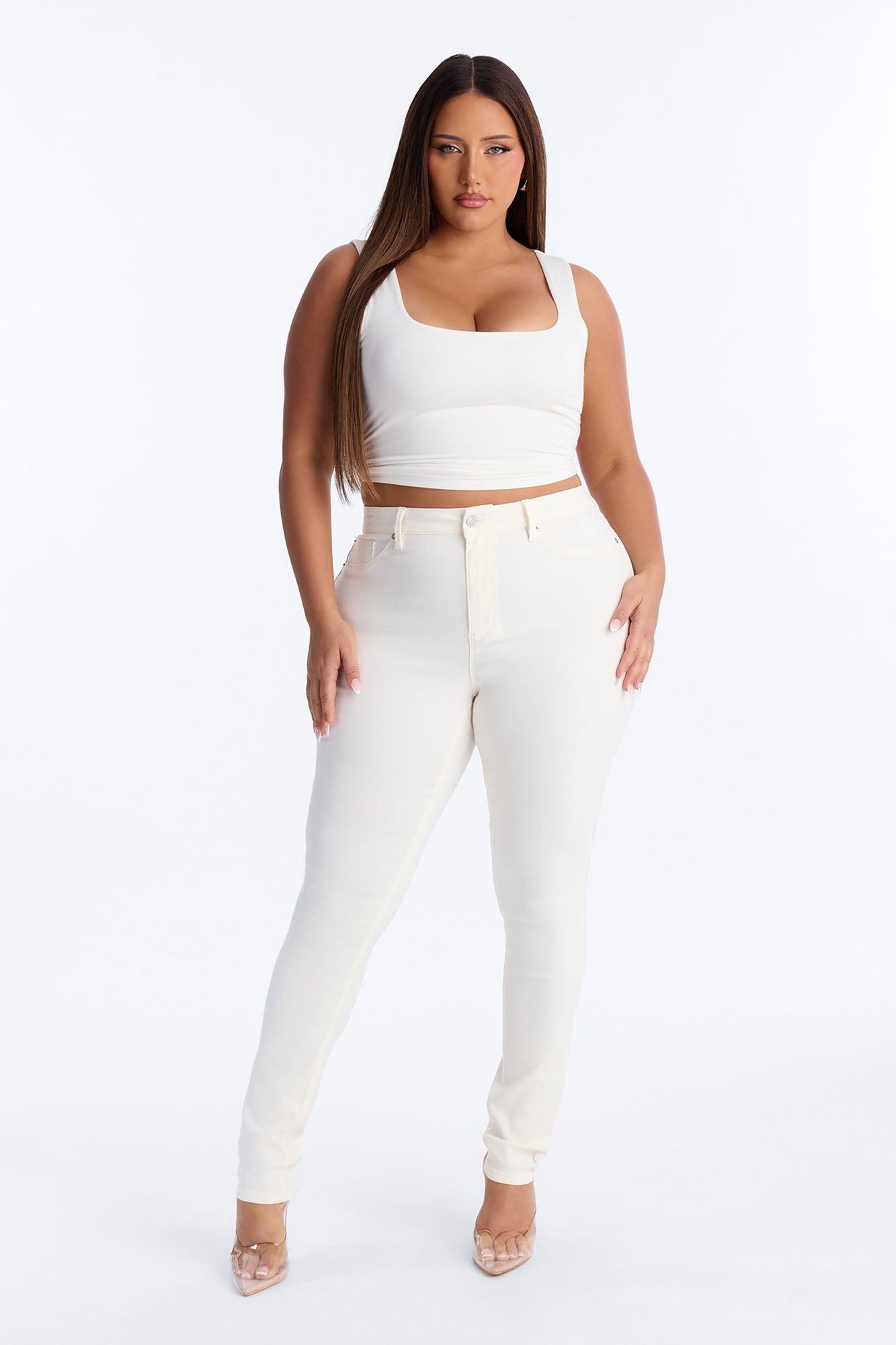 Tall Hyperstretch Skinny Pants - Ivory Fashion Nova
