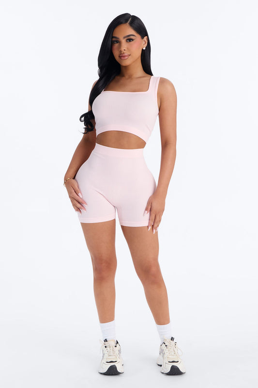 Active Aura Seamless Biker Short Set - Pink