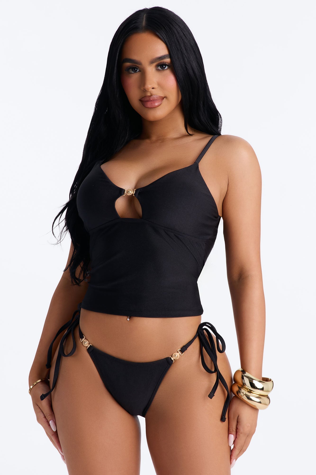 Kendall 2 Piece Tankini Set - Black NEWFASHIONEDGE