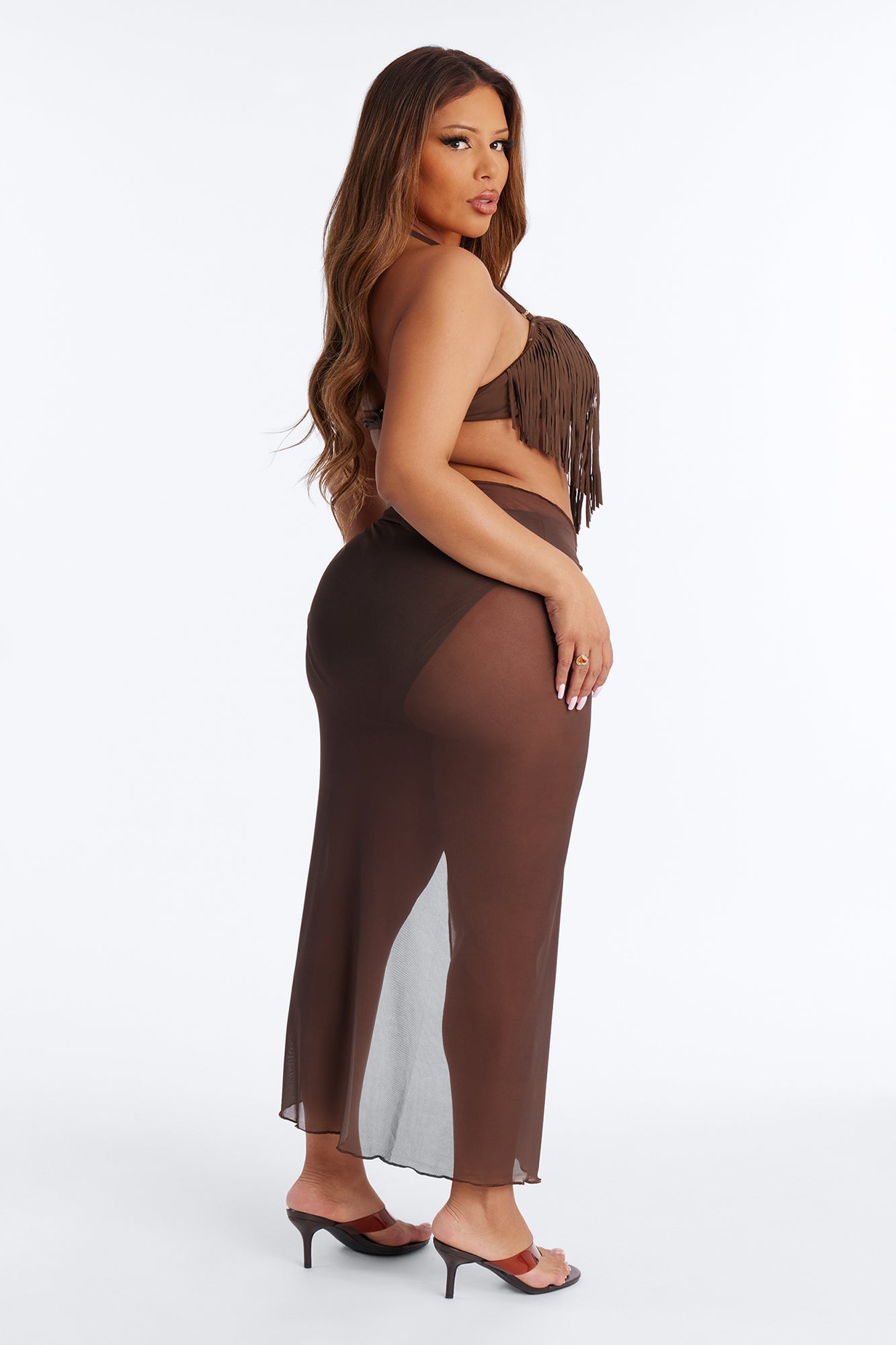 Sunkissed Mischief 3 Piece Fringe Bikini Set - Brown Fashion Nova