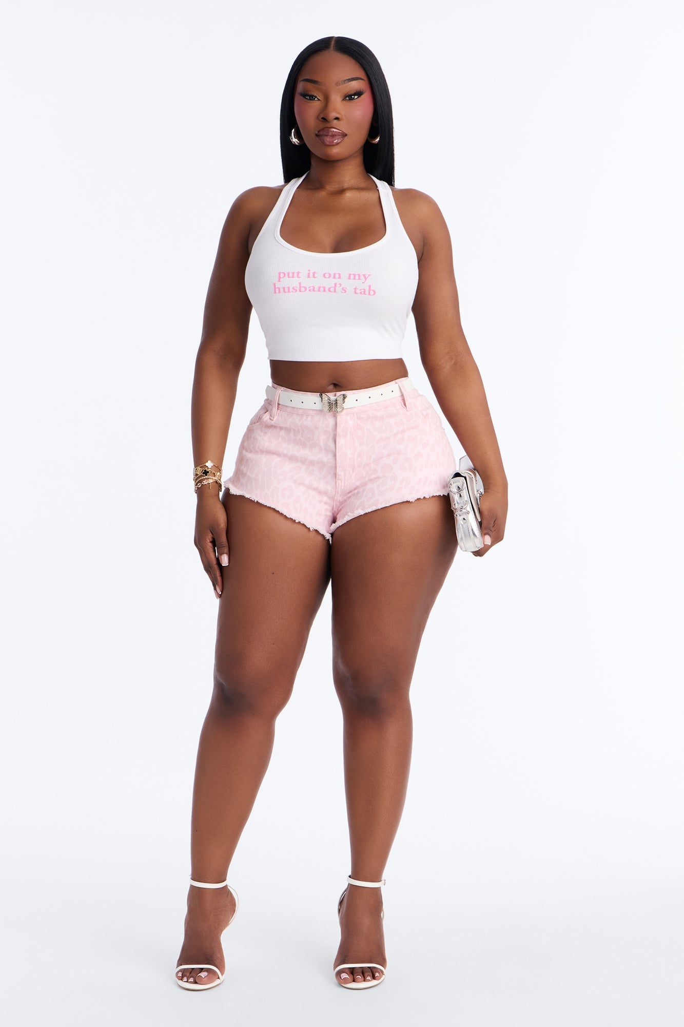 Social Butterfly Belted Leopard Micro Short - Pink Fashion Nova