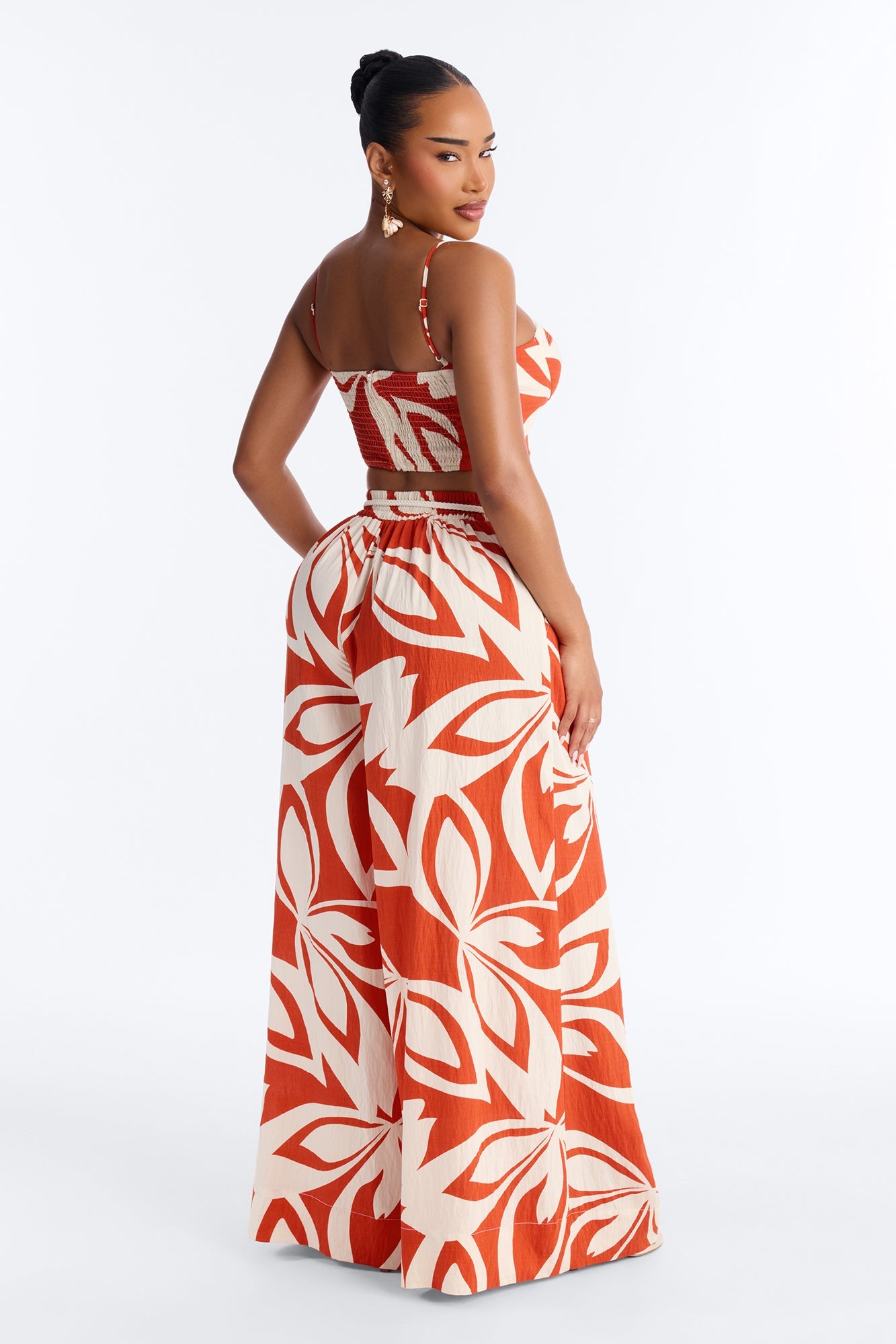 Lola Linen Pant Set - Rust