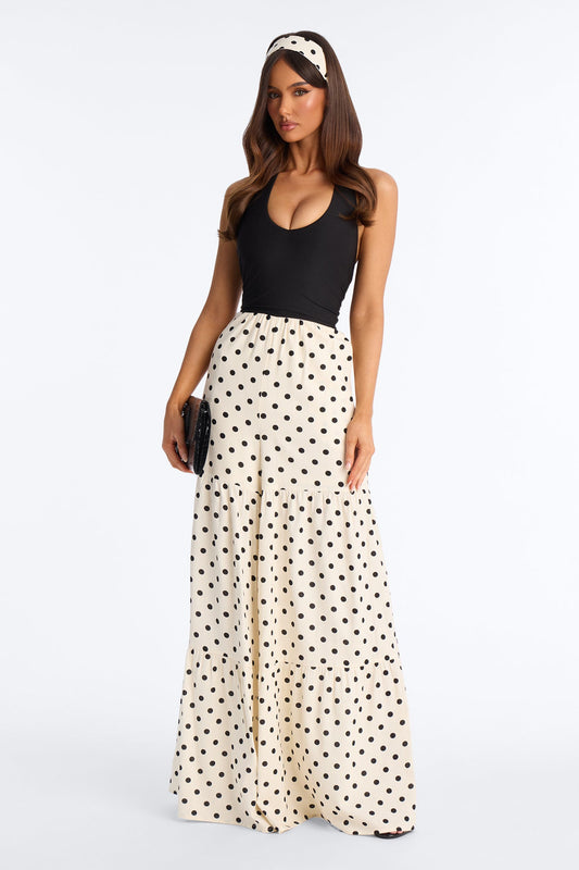Off To Italy Polka Dot 2 Piece Jumpsuit Set - Black/combo Fashion Nova