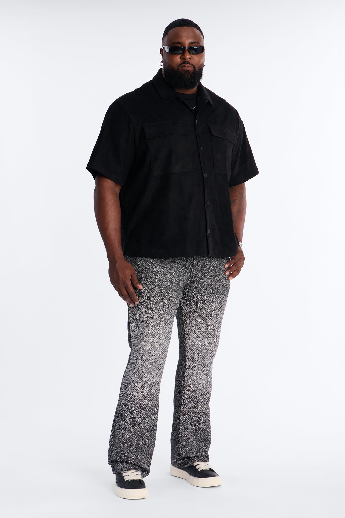 Stacked Slim Flare Tapestry Jean - Grey