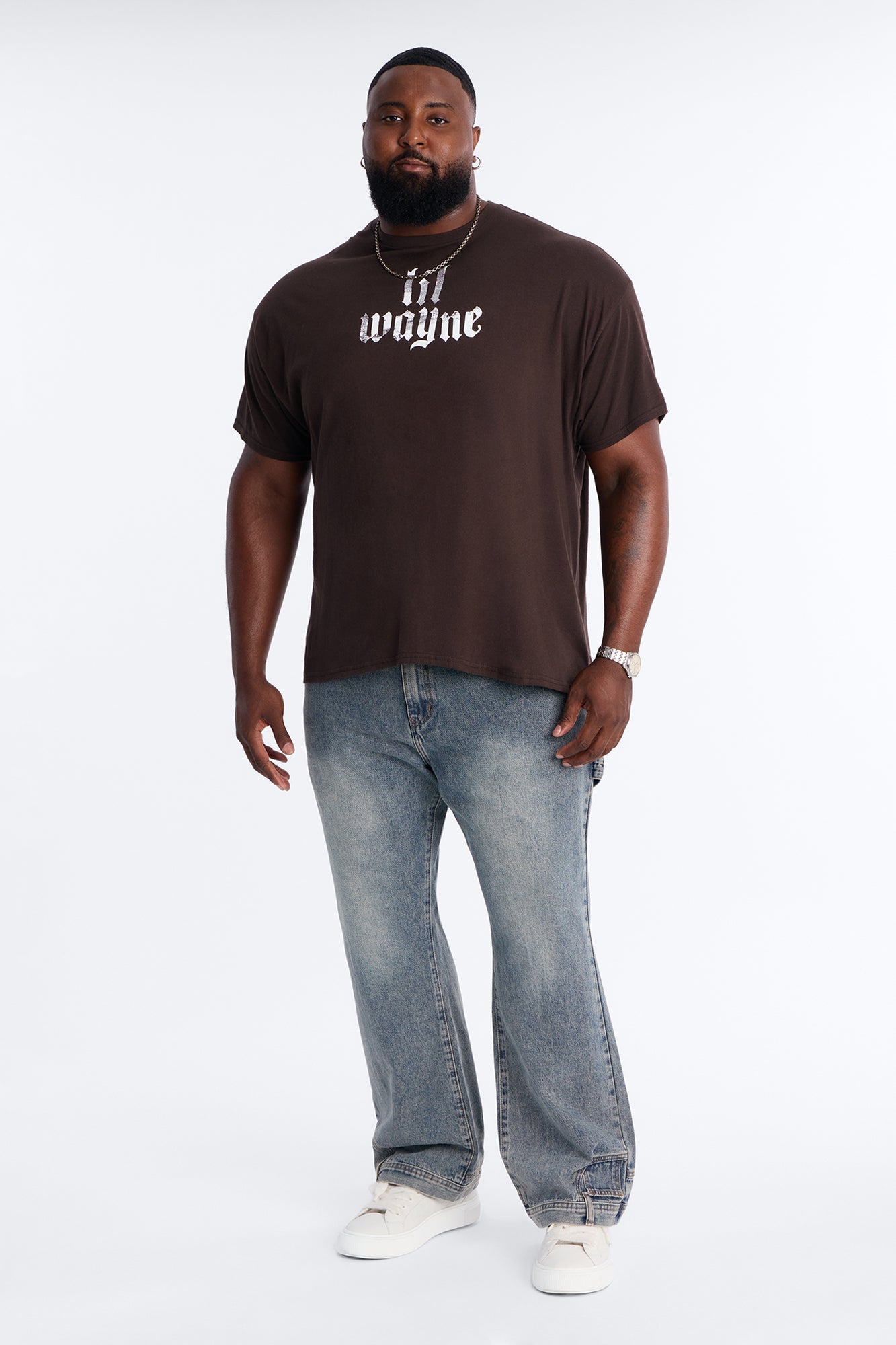 Lil Wayne Flames Graphic Short Sleeve Tee - Brown