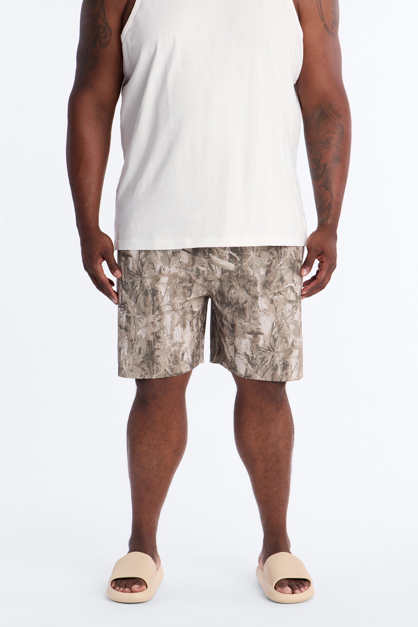 Washed Camo Printed Swim Trunk 7″ - Camouflage