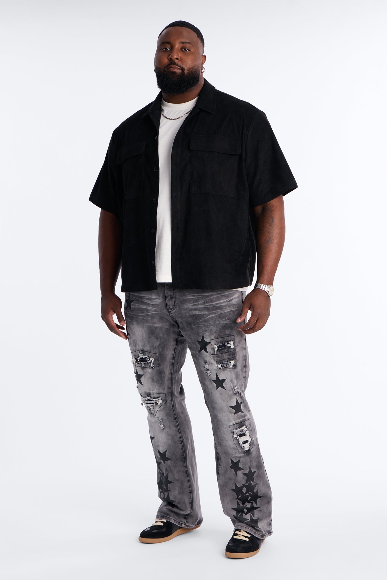 Stacked Skinny Flare Cosmo Jean - Black Wash