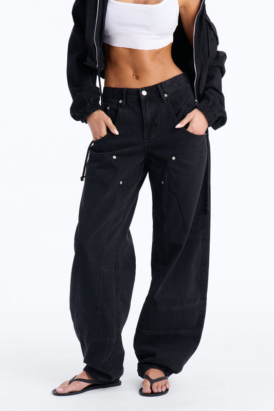 Living On Edge Utility Jeans - Black Wash NEWFASHIONEDGE