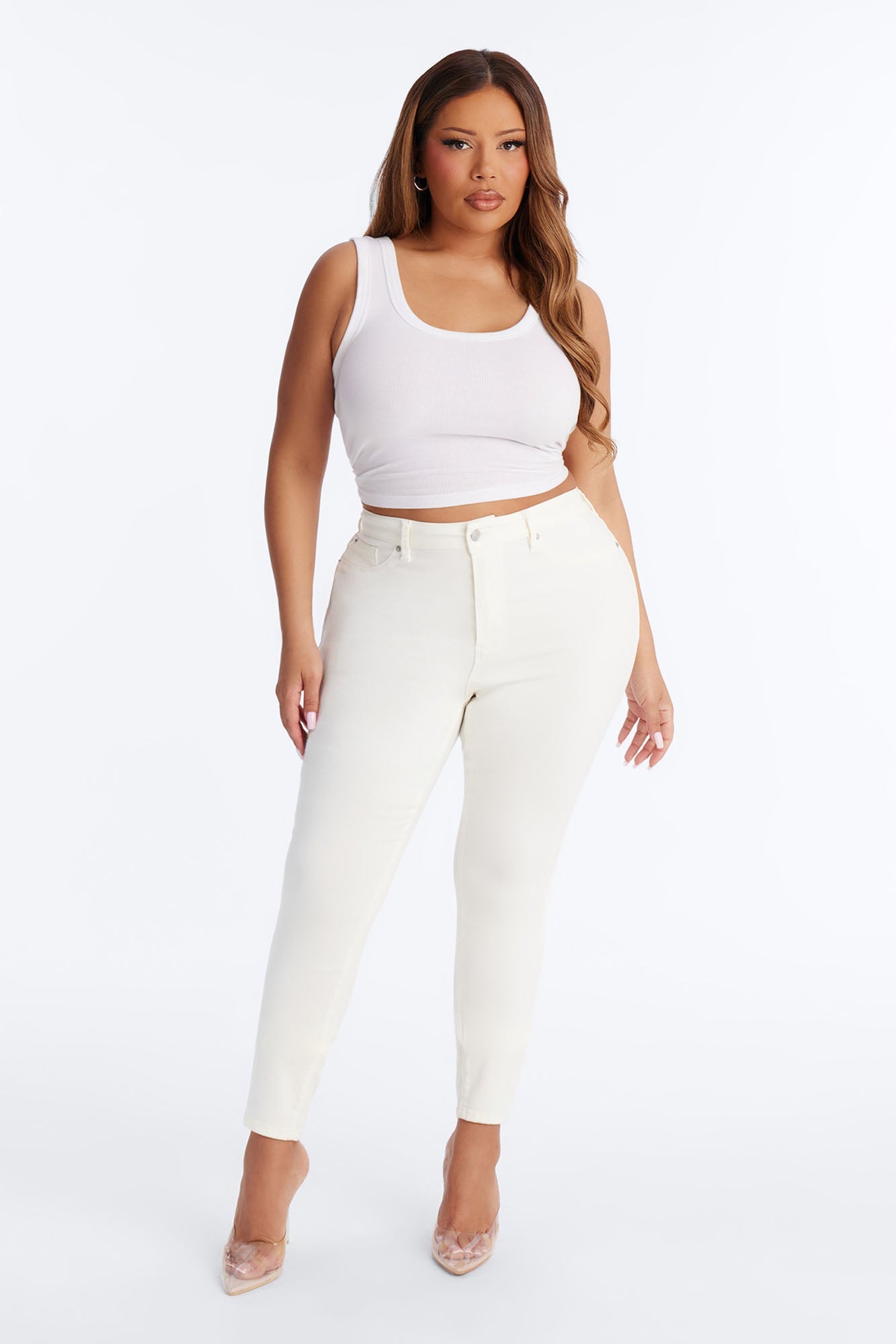 Hyperstretch Skinny Pants - Ivory Fashion Nova