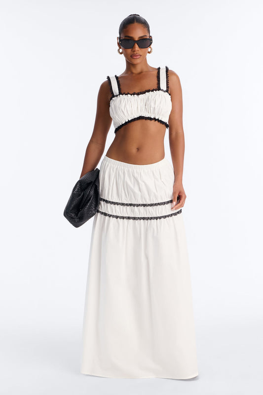 Wildflower Maxi Skirt Set - White