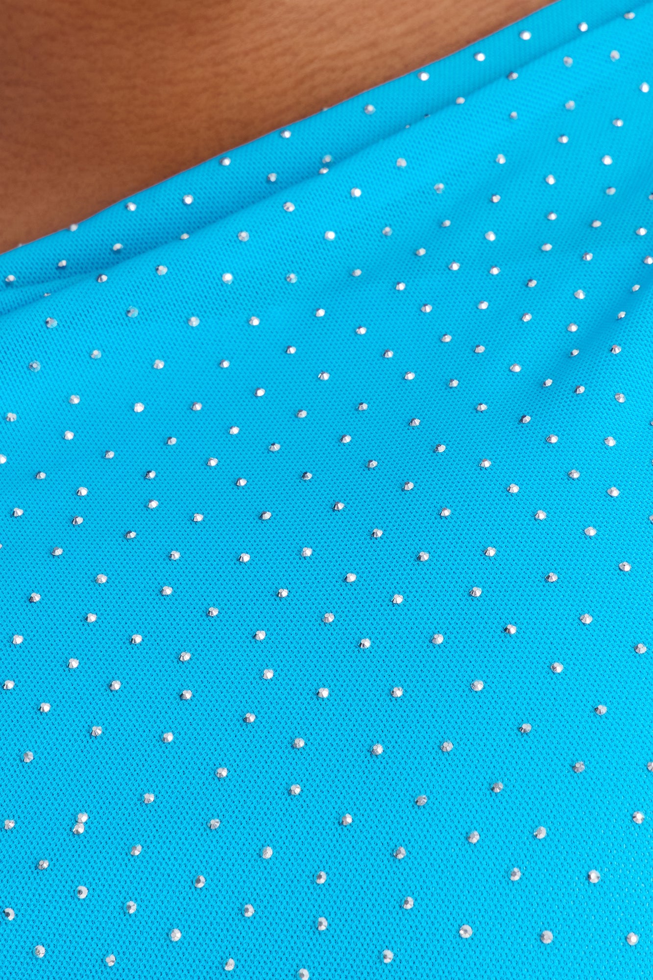 Kinley Embellished Mesh Mini Dress - Aqua