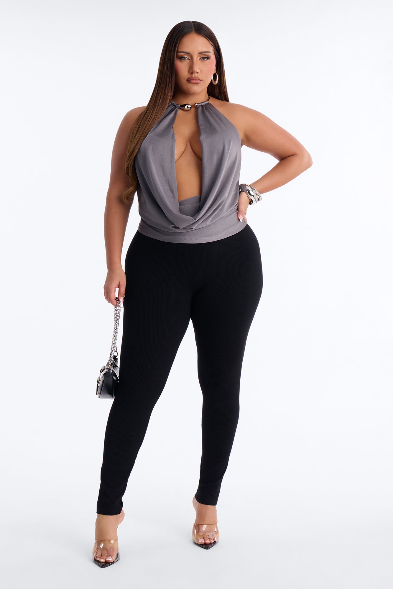 Ultra Ribbed Mid Rise Legging - Black NEWFASHIONEDGE