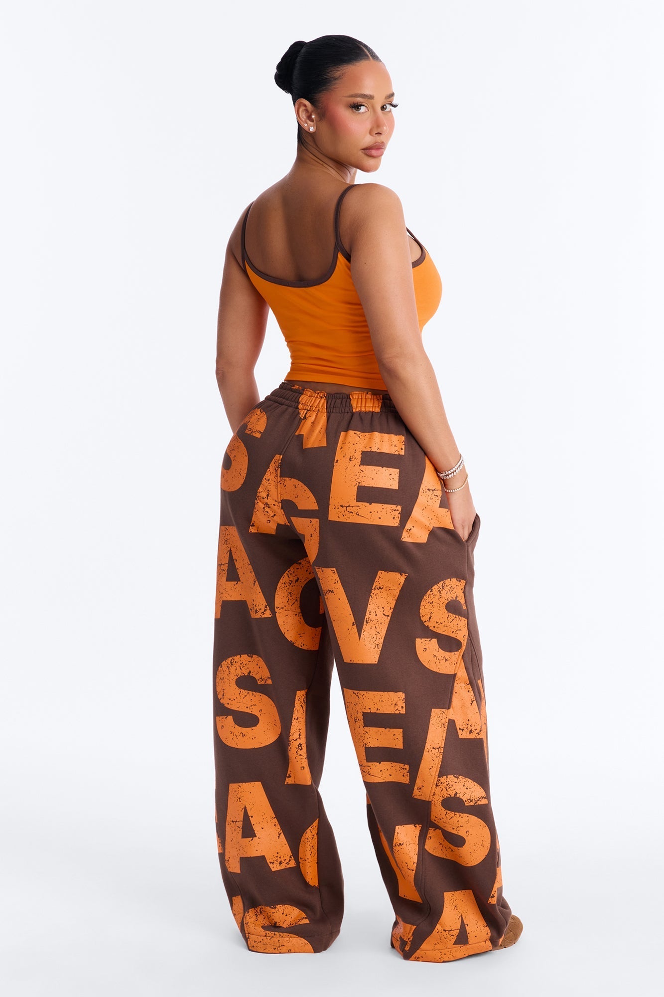Savage Mode Fleece Pant Set - Orange/combo