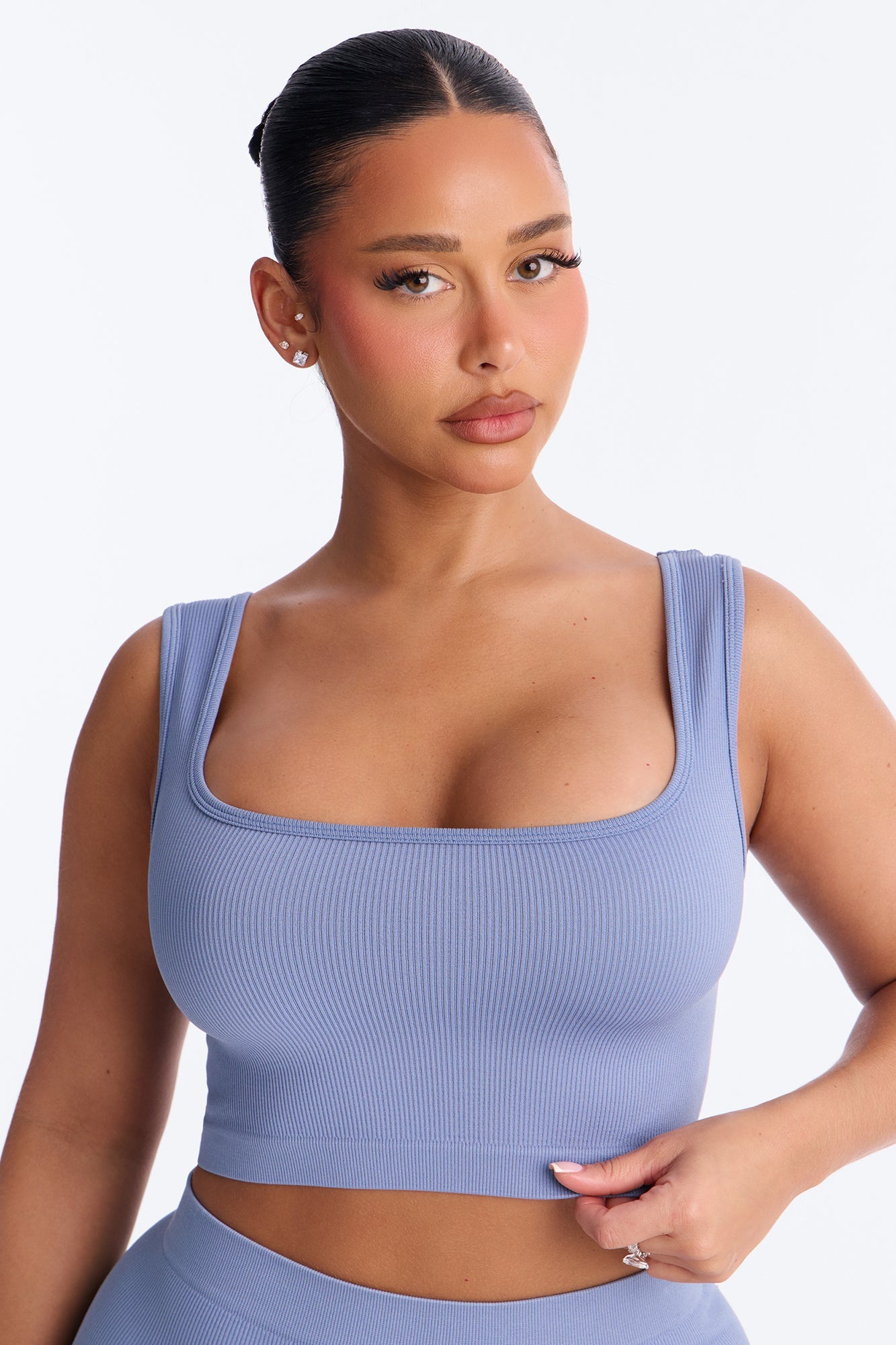 Active Aura Seamless Biker Short Set - Blue Fashion Nova
