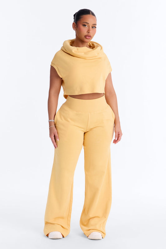 Alexa Wide Leg Pant Set - Yellow NEWFASHIONEDGE