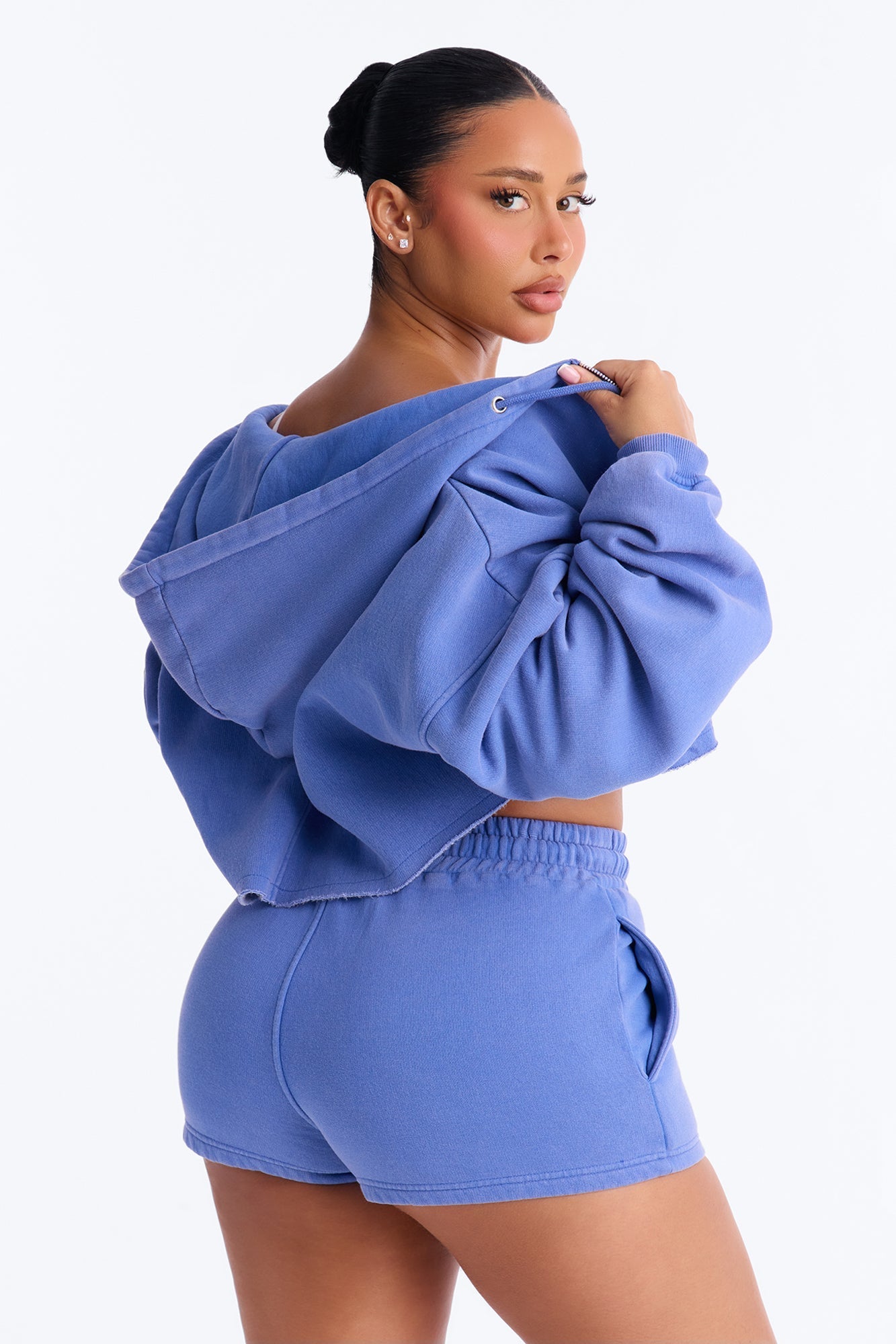 On The Go Washed Short Set - Blue