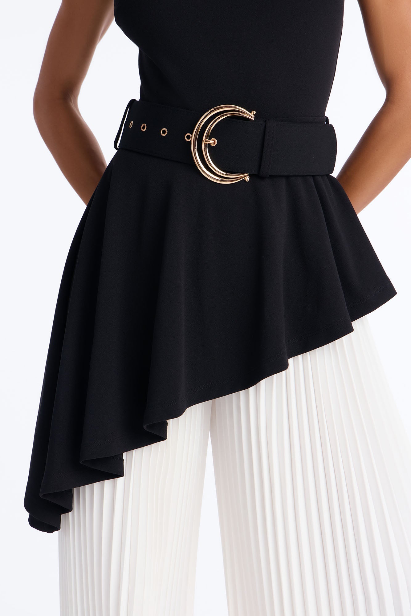Rosa Twofer Belted Jumpsuit - Black NEWFASHIONEDGE