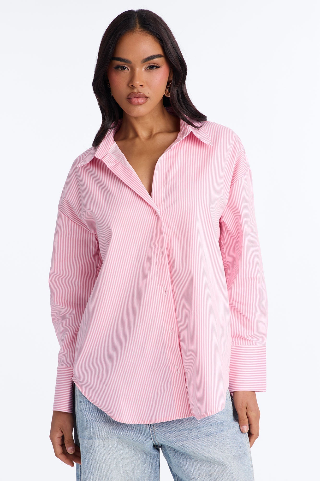 Modern Classic Pinstripe Poplin Shirt - Pink/combo