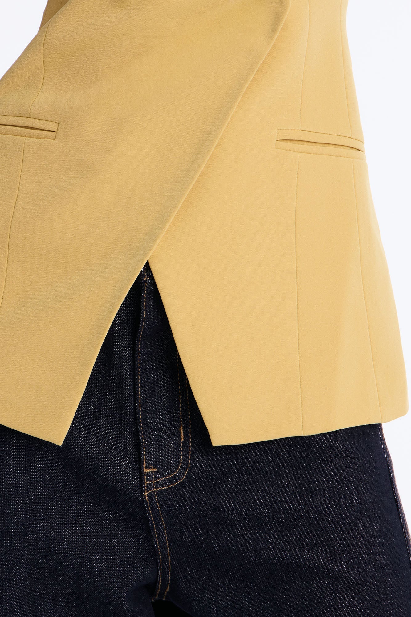 Happy Hour Double Breasted Fitted Vest - Mustard NEWFASHIONEDGE