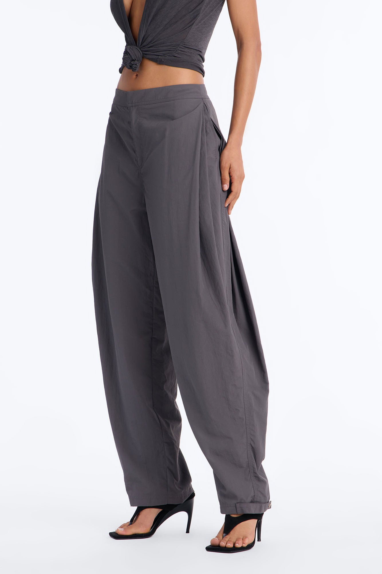 Nylon Windbreaker Pant - Charcoal
