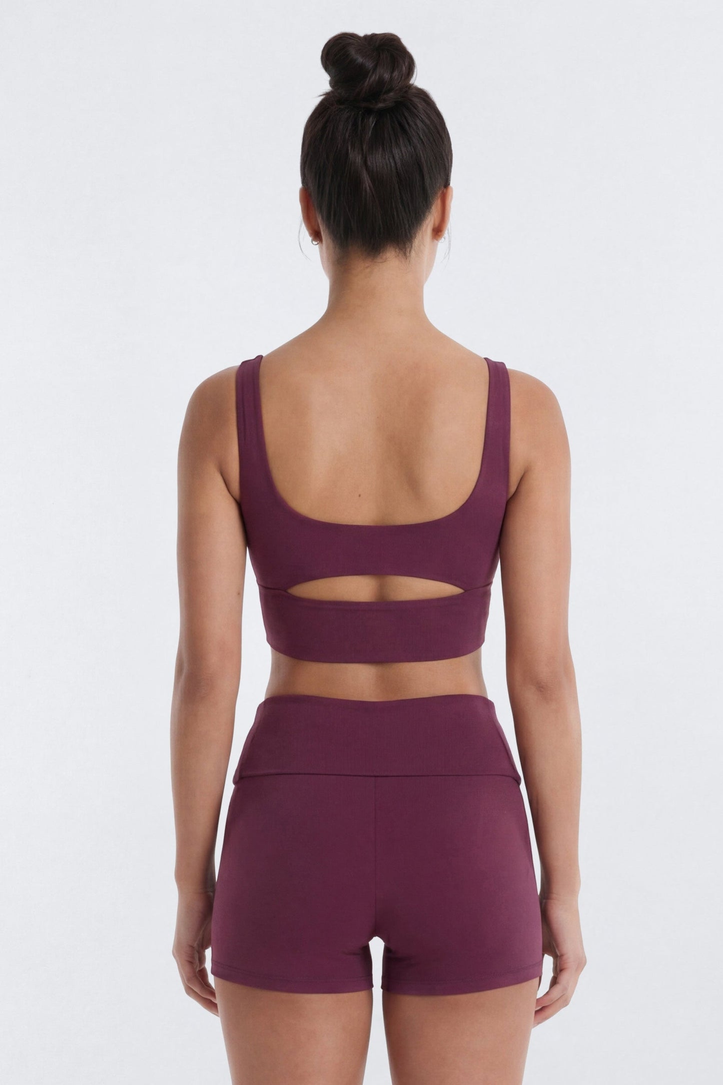 ButterSoft™ Cut Out Long Line Sports Bra - Merlot