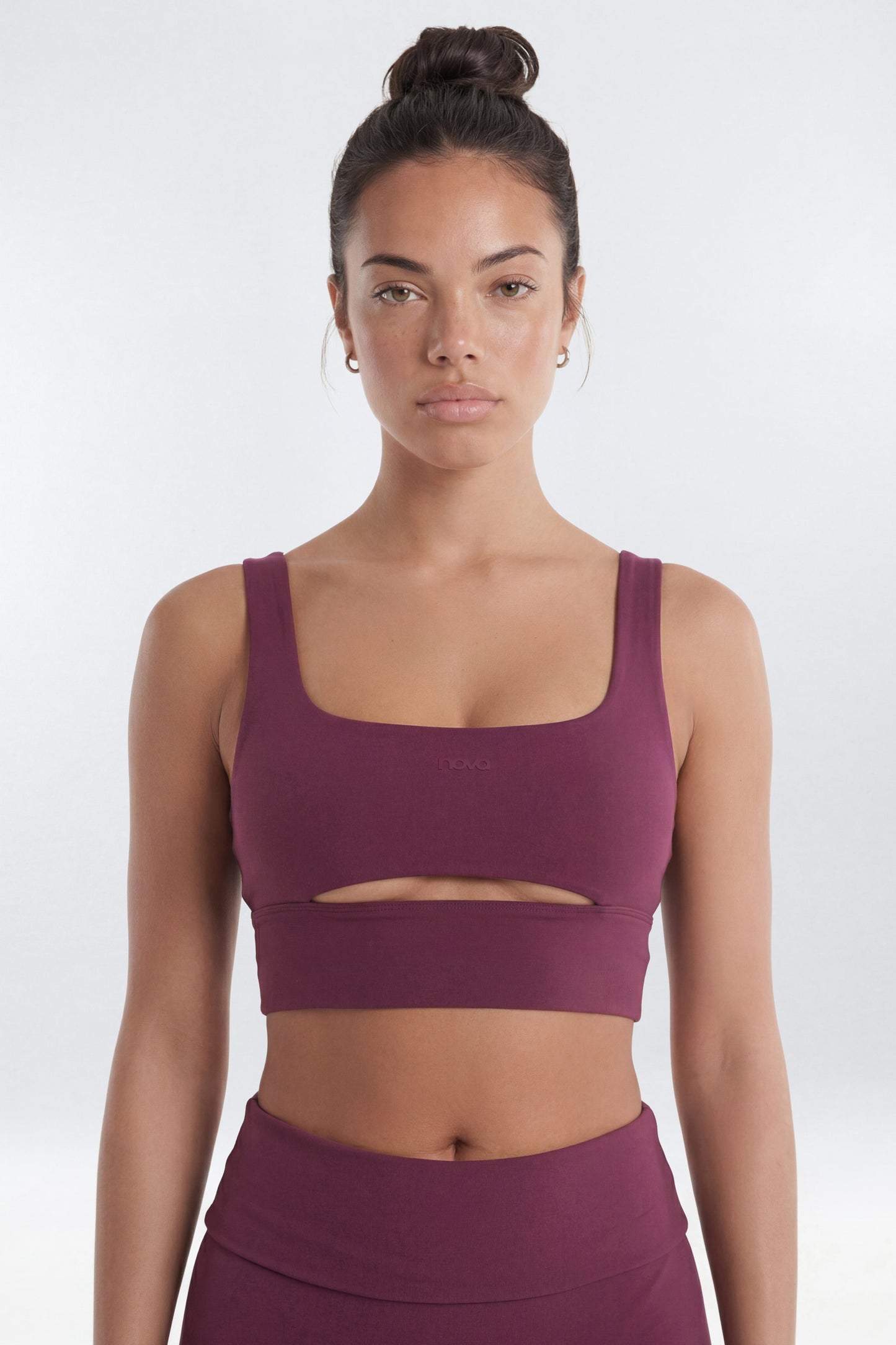ButterSoft™ Cut Out Long Line Sports Bra - Merlot