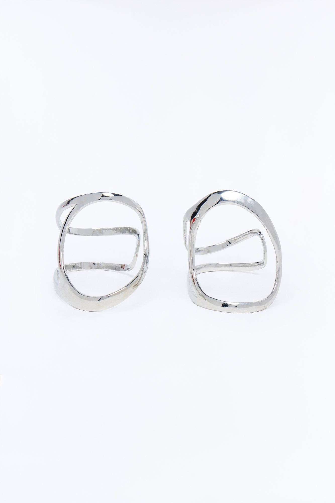 Stella 2 Piece Hand Cuff Set - Silver NEWFASHIONEDGE