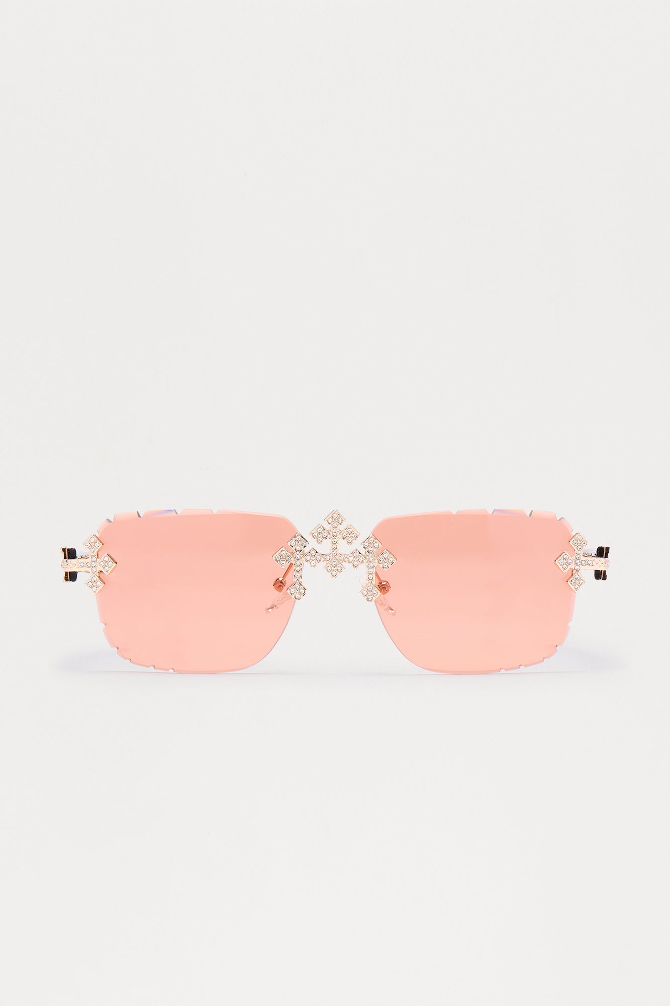 Iced Triple Cross Sunglasses - Rose/Combo