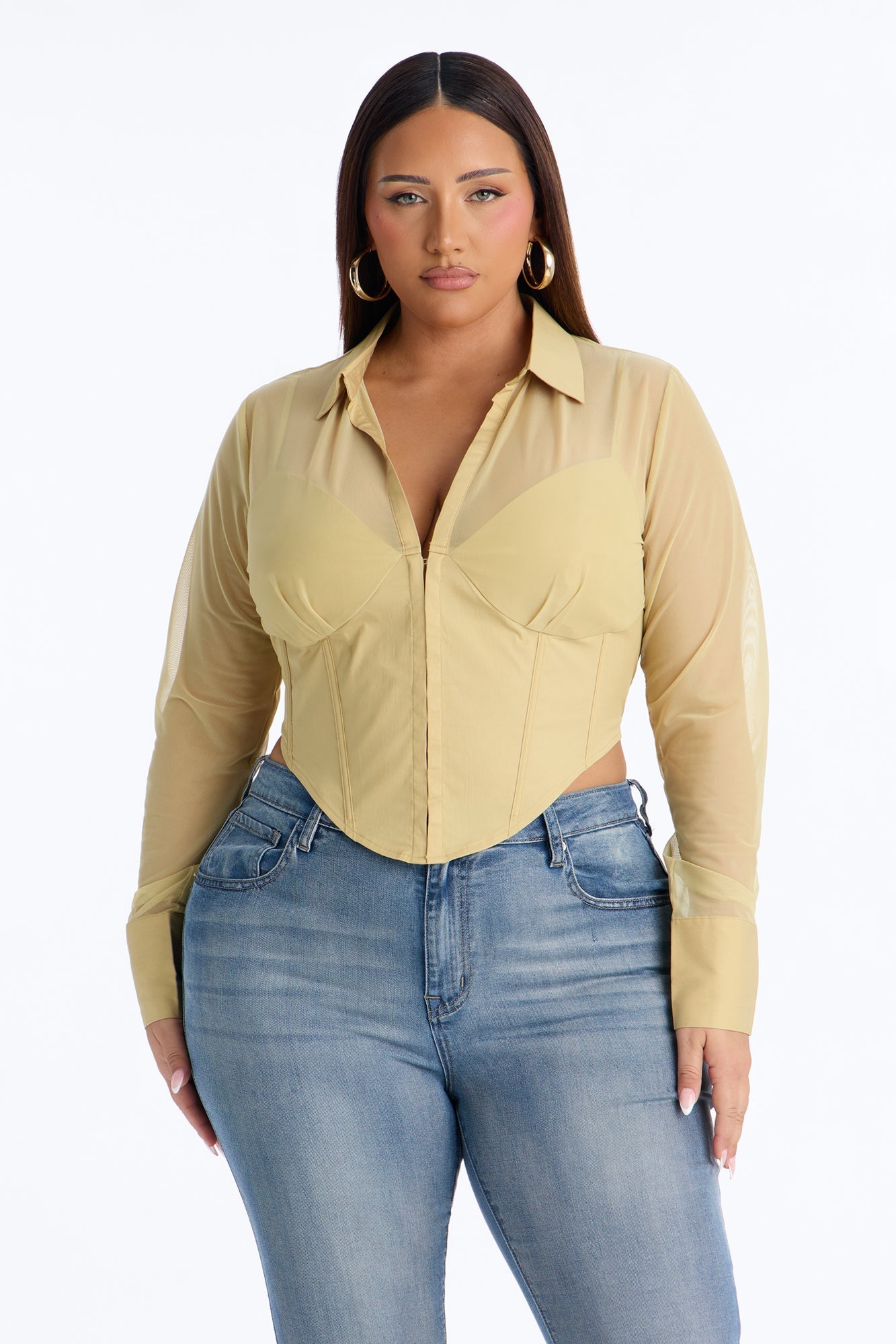 Business As Usual Corset Top - Khaki