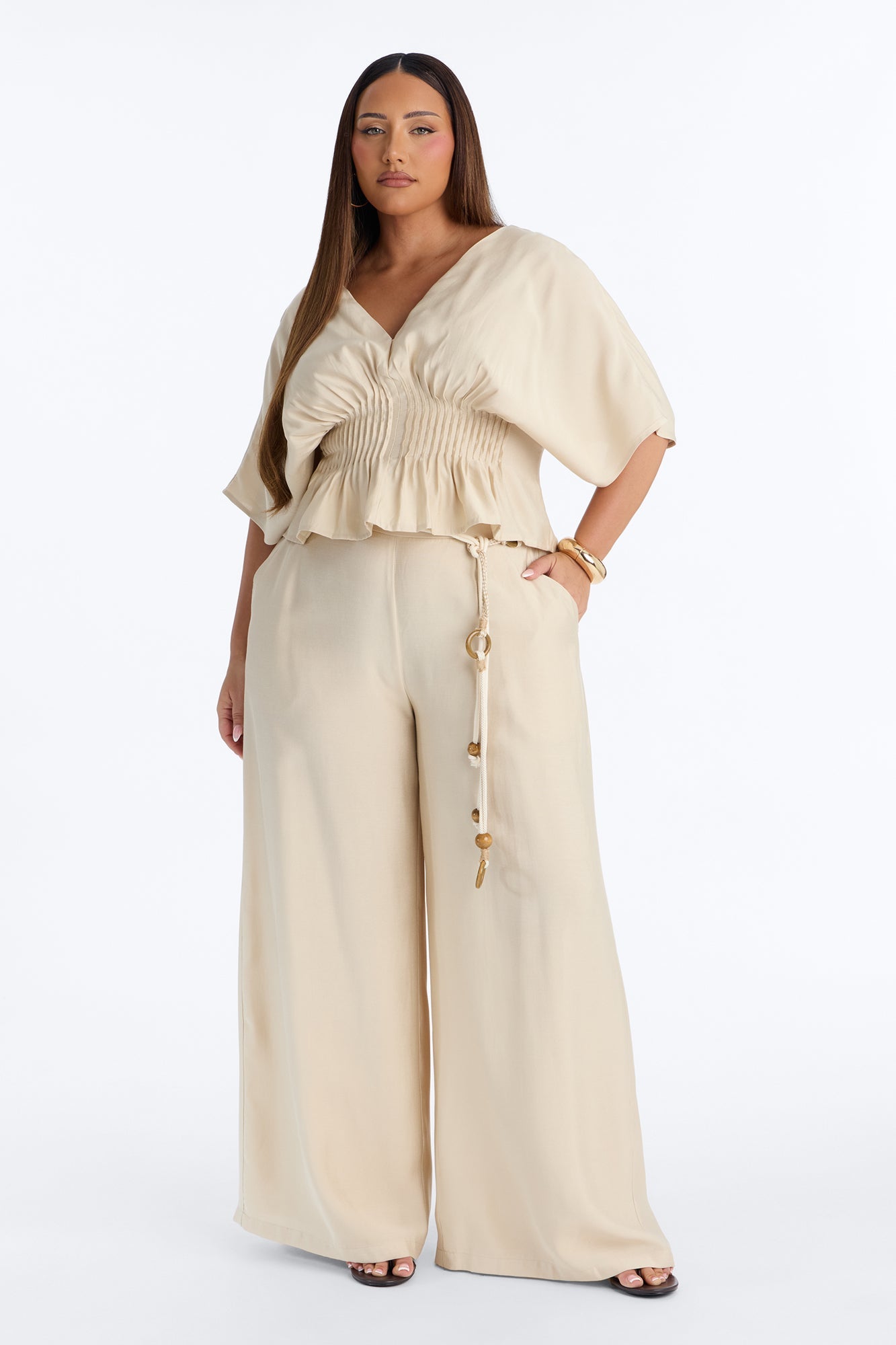 Miranda Linen Pant Set - Taupe Fashion Nova