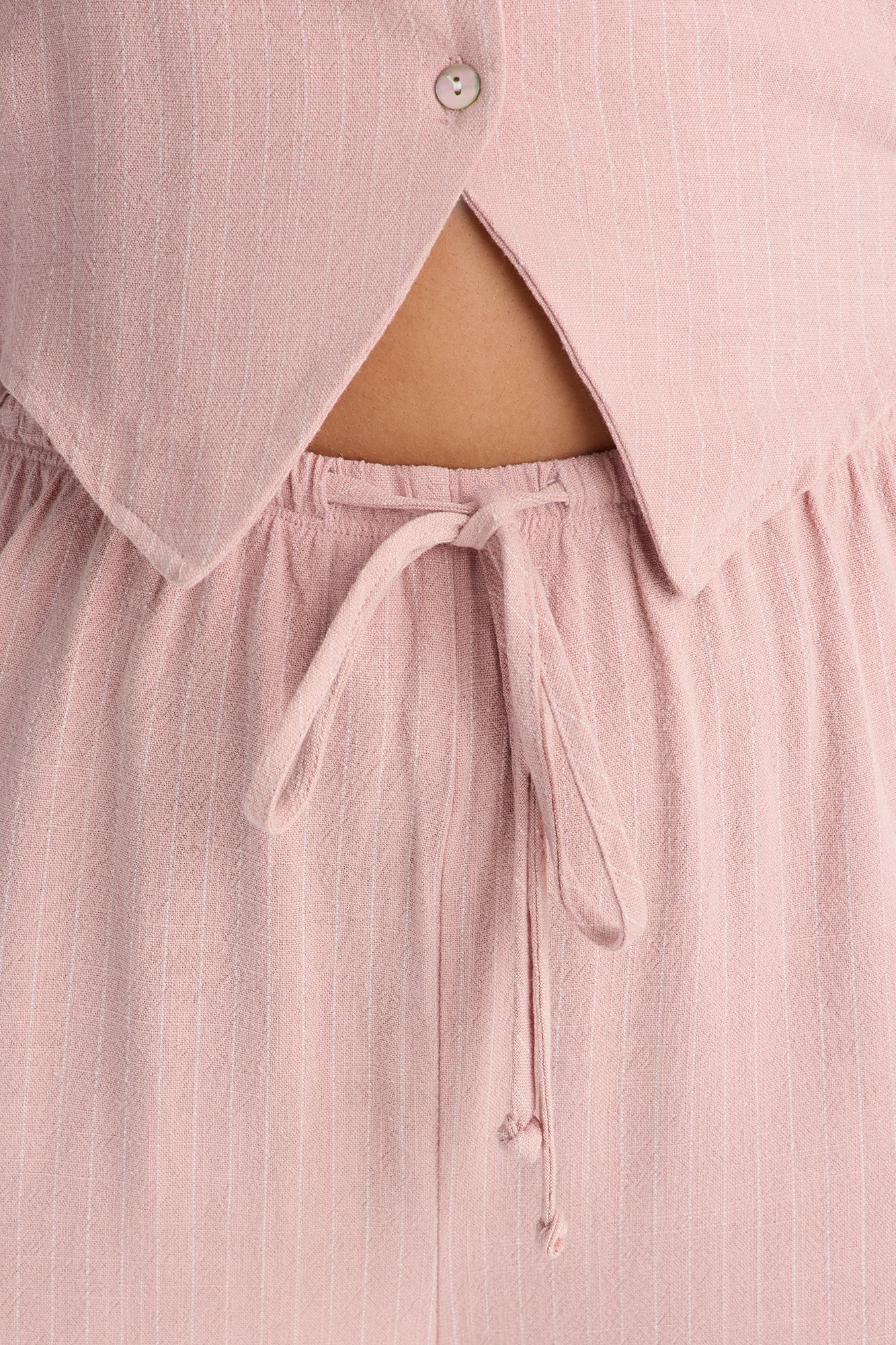 Girl Gone Wild Pinstripe Low Rise Wide Leg Pant 30″ - Blush NEWFASHIONEDGE