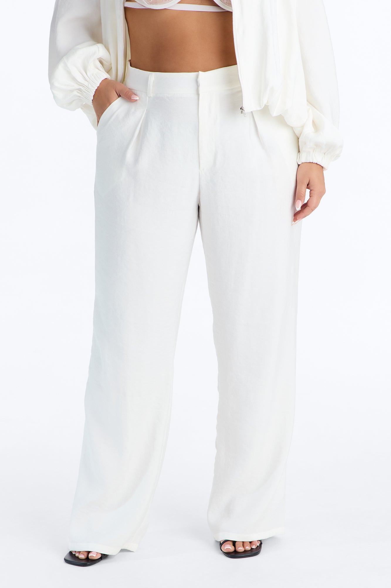 Calliope Linen Straight Leg Trouser Pant - Ivory