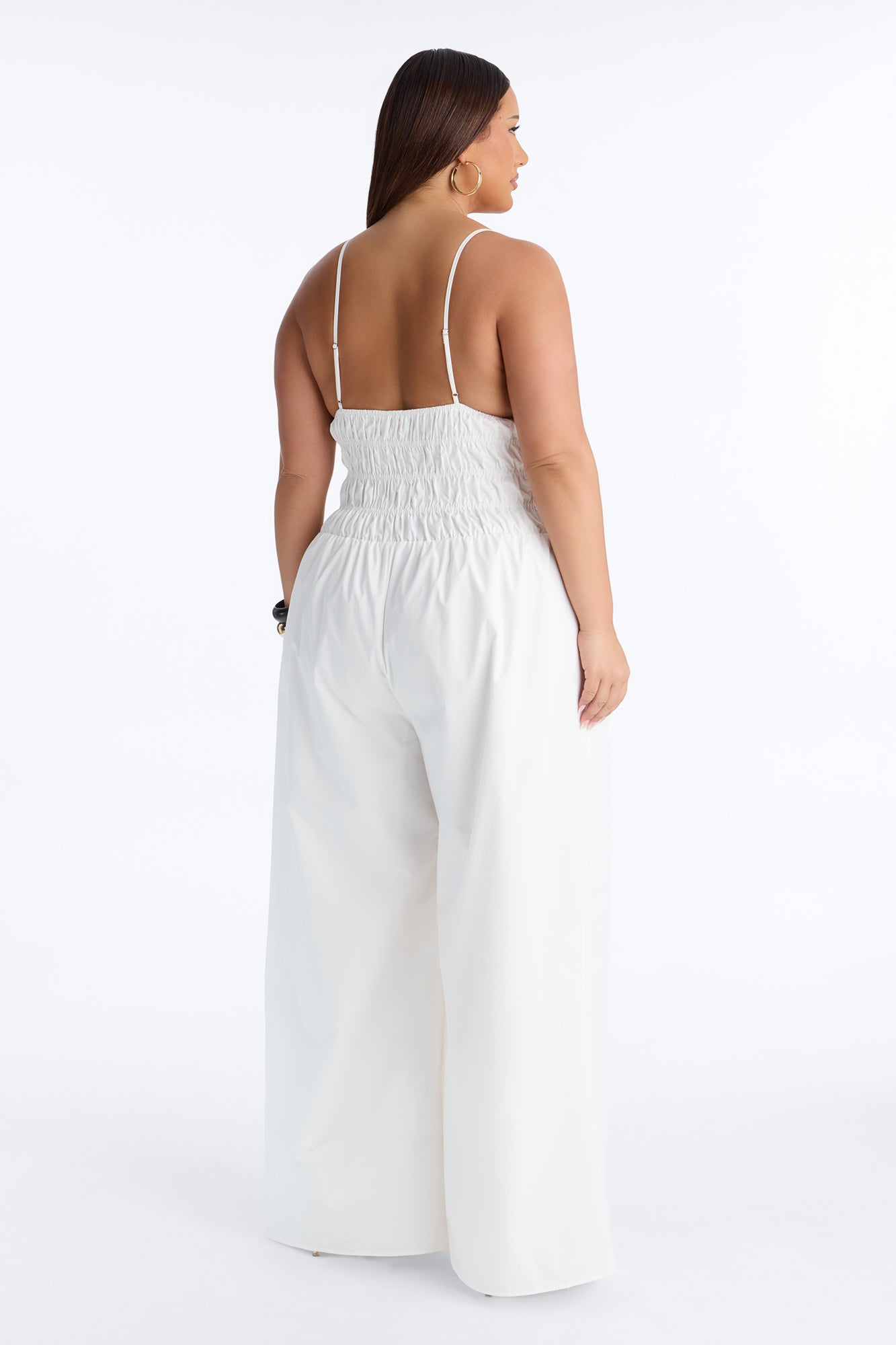 Vacation Muse Beaded Wide Leg Jumpsuit - White