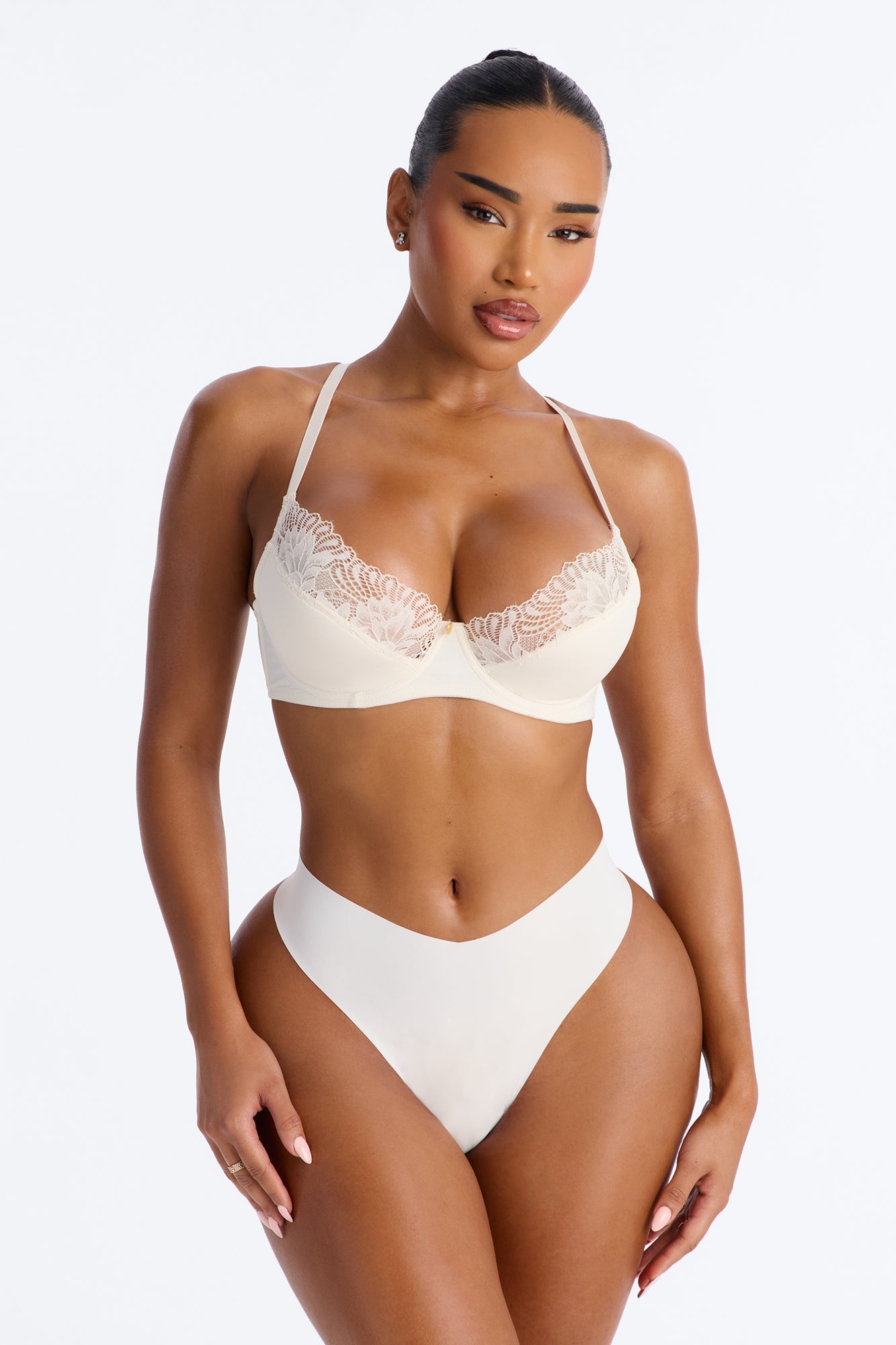 Daydream Daze Mesh Push Up Bra - Cream