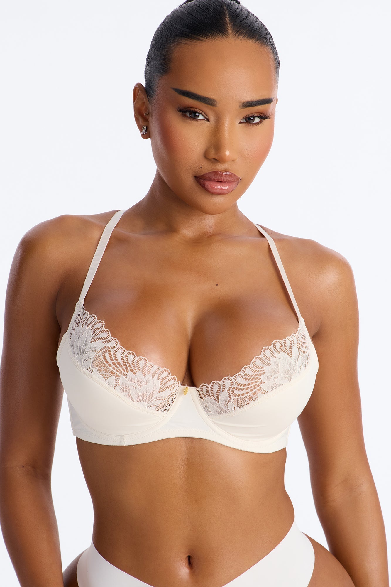 Daydream Daze Mesh Push Up Bra - Cream