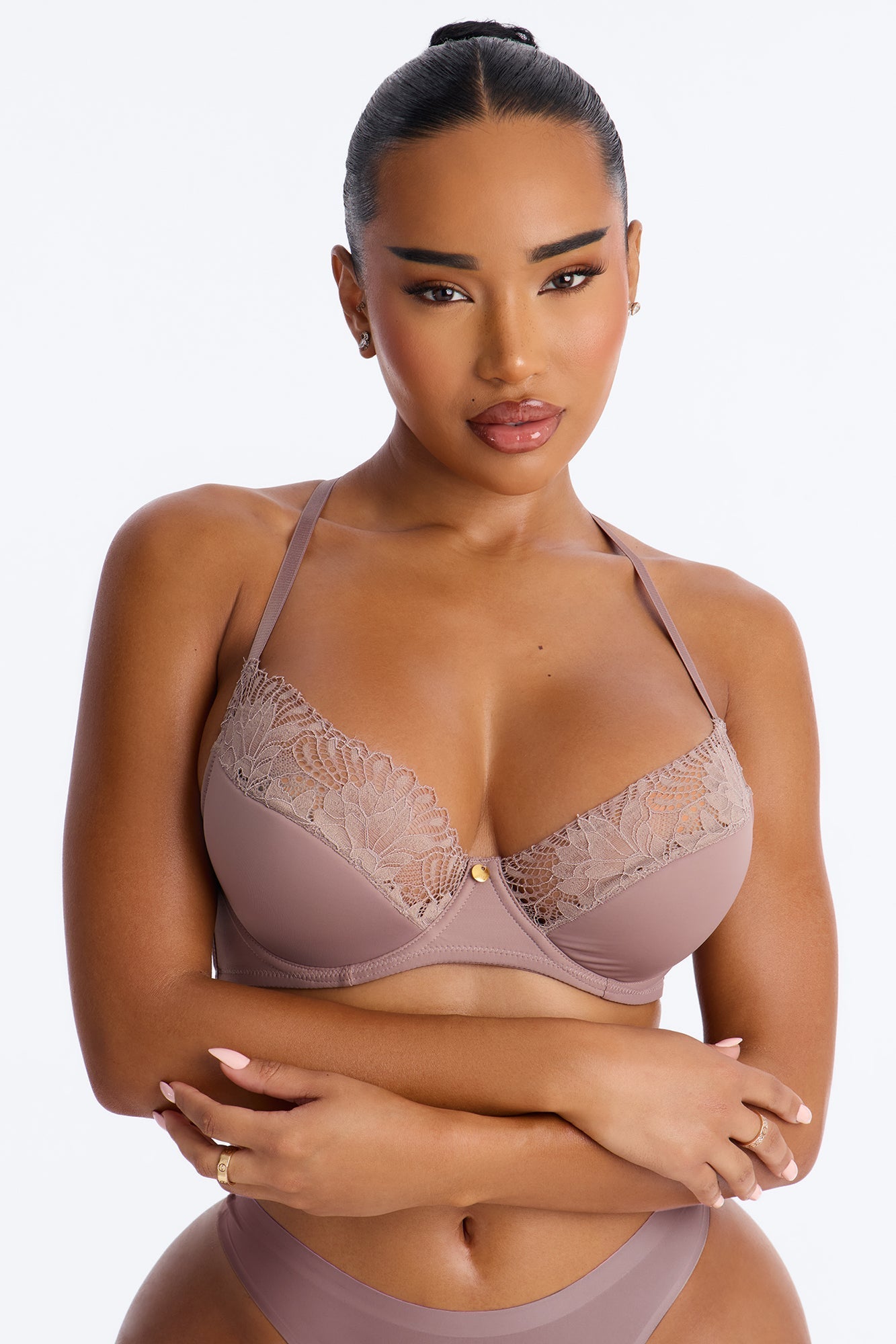 Daydream Daze Mesh Push Up Bra - Taupe