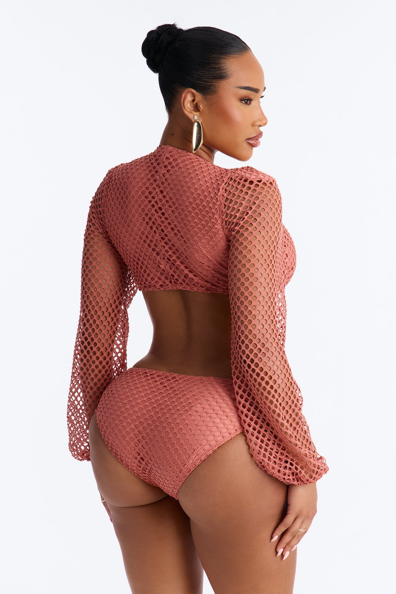 Julissa Crochet Bodysuit Maxi Skirt Set - Rust NEWFASHIONEDGE