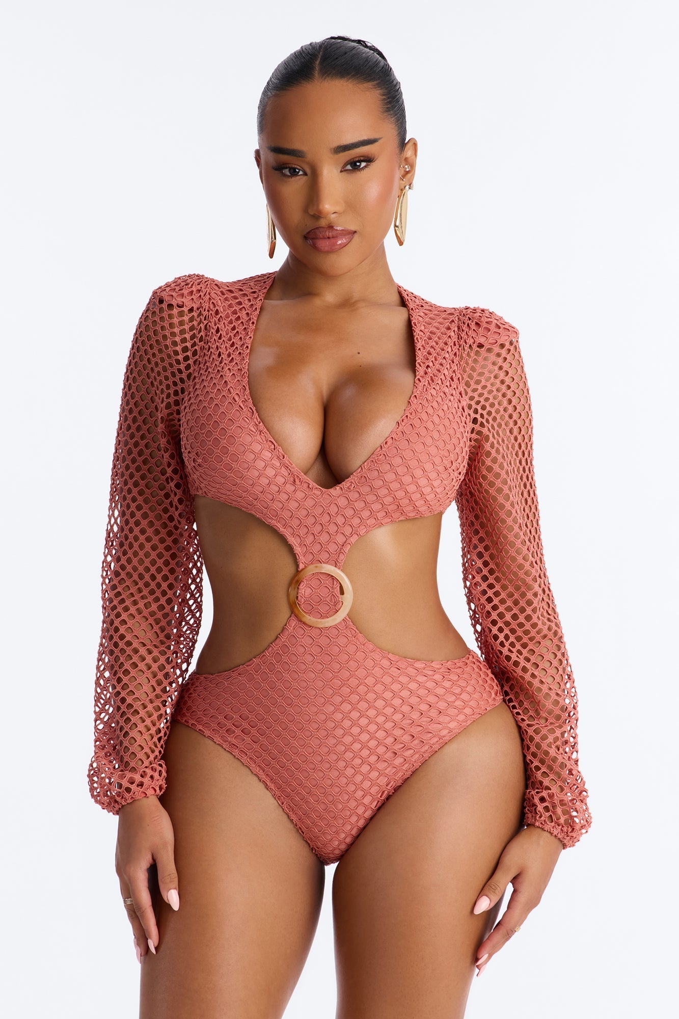 Julissa Crochet Bodysuit Maxi Skirt Set - Rust NEWFASHIONEDGE