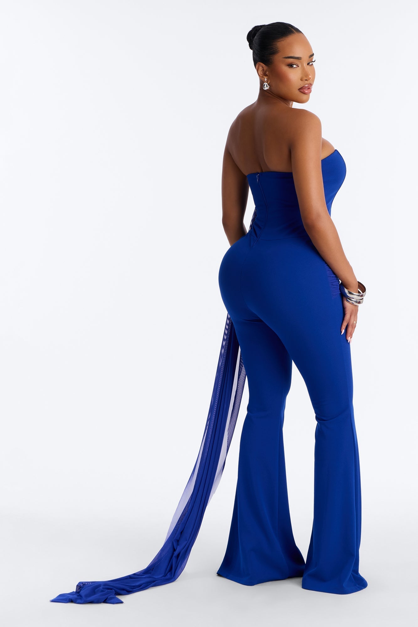Mila Draped Flare Jumpsuit - Royal NEWFASHIONEDGE