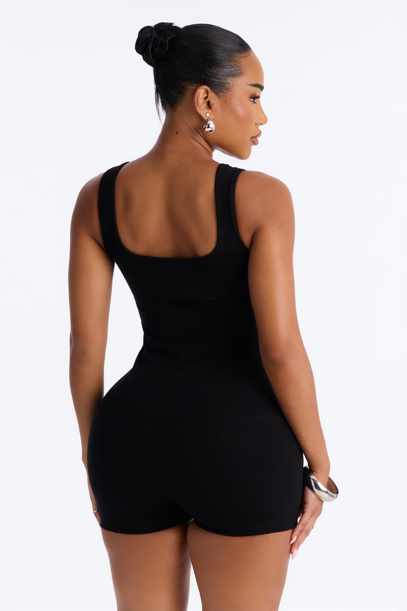 Bec Hook And Eye Snatched Romper - Black