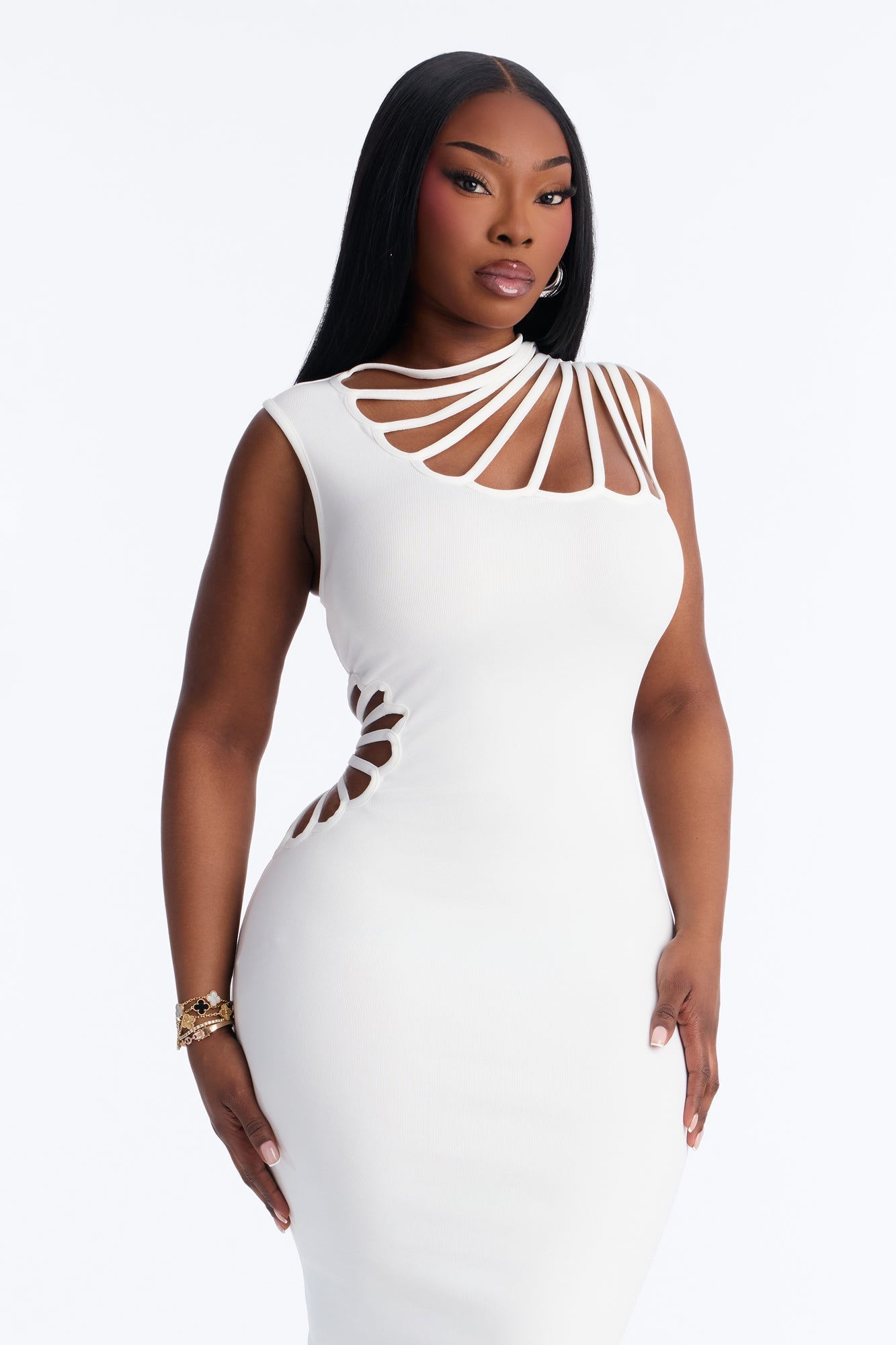 Sassy Angel Bandage Midi Dress - White