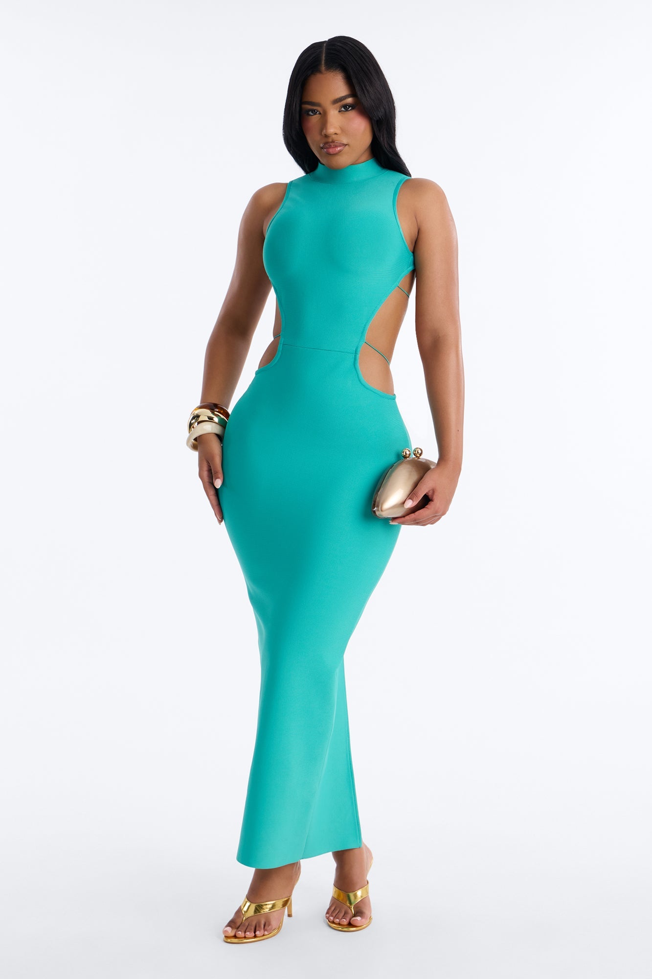 Madison Strappy Bandage Maxi Dress - Turquoise Fashion Nova