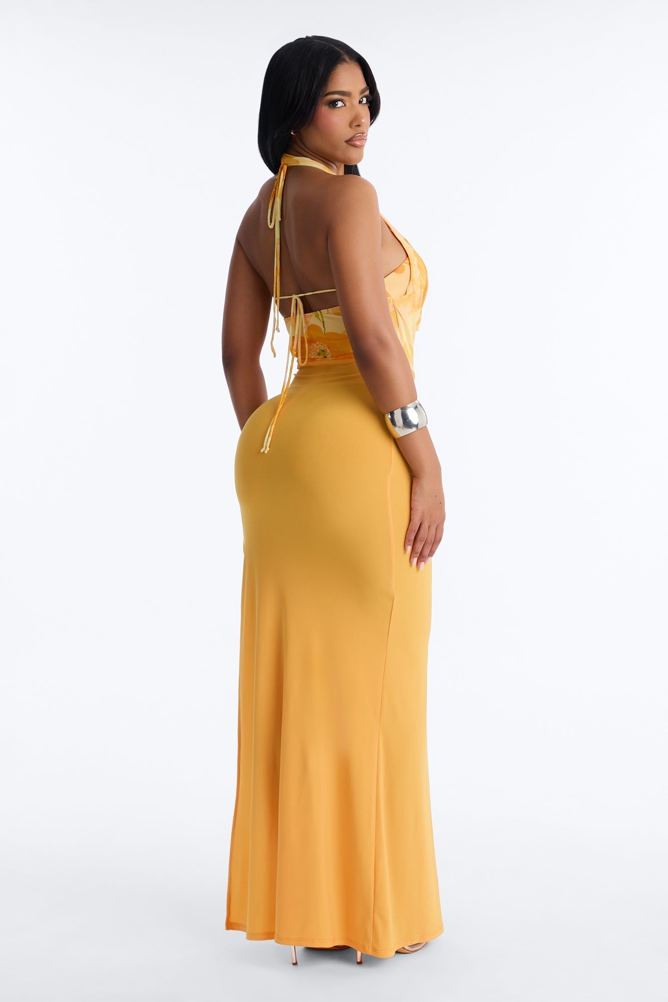 Here For The Sun Floral Maxi Dress - Orange NEWFASHIONEDGE
