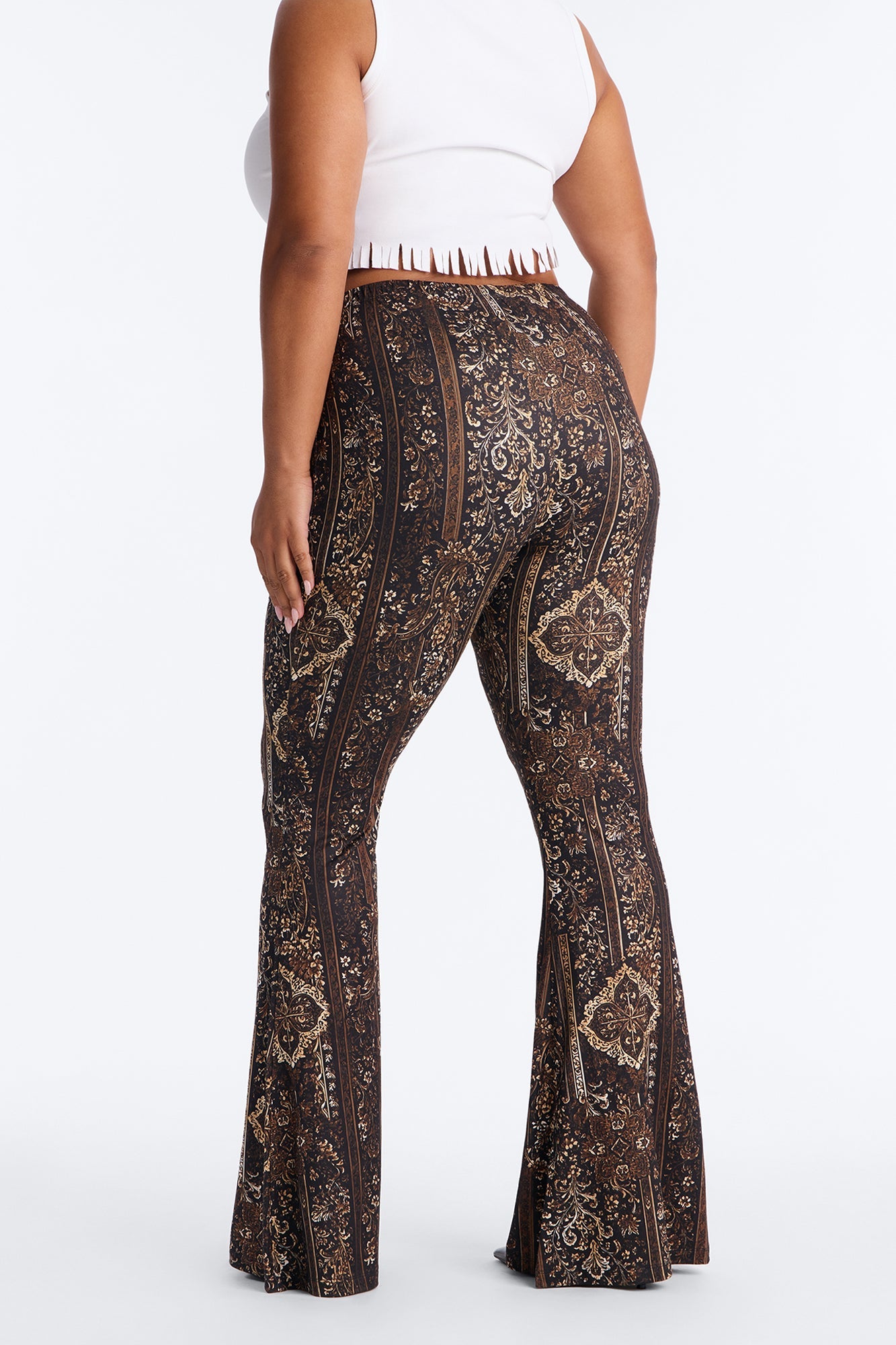Boho Dreams Abstract Paisley Flare Pant - Brown/combo Fashion Nova